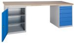 Dílenský stůl 225 x 70 x 84 cm, šířka kontejneru 550 mm