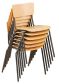 Stohovatelná židle Turri šedá RAL 7035/buk C277 -  ukázka, jak lze stohovat (max. 8 ks)