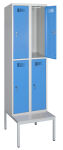 Šatní skříň 4-dveřová 1800x600x500 mm s lavičkou